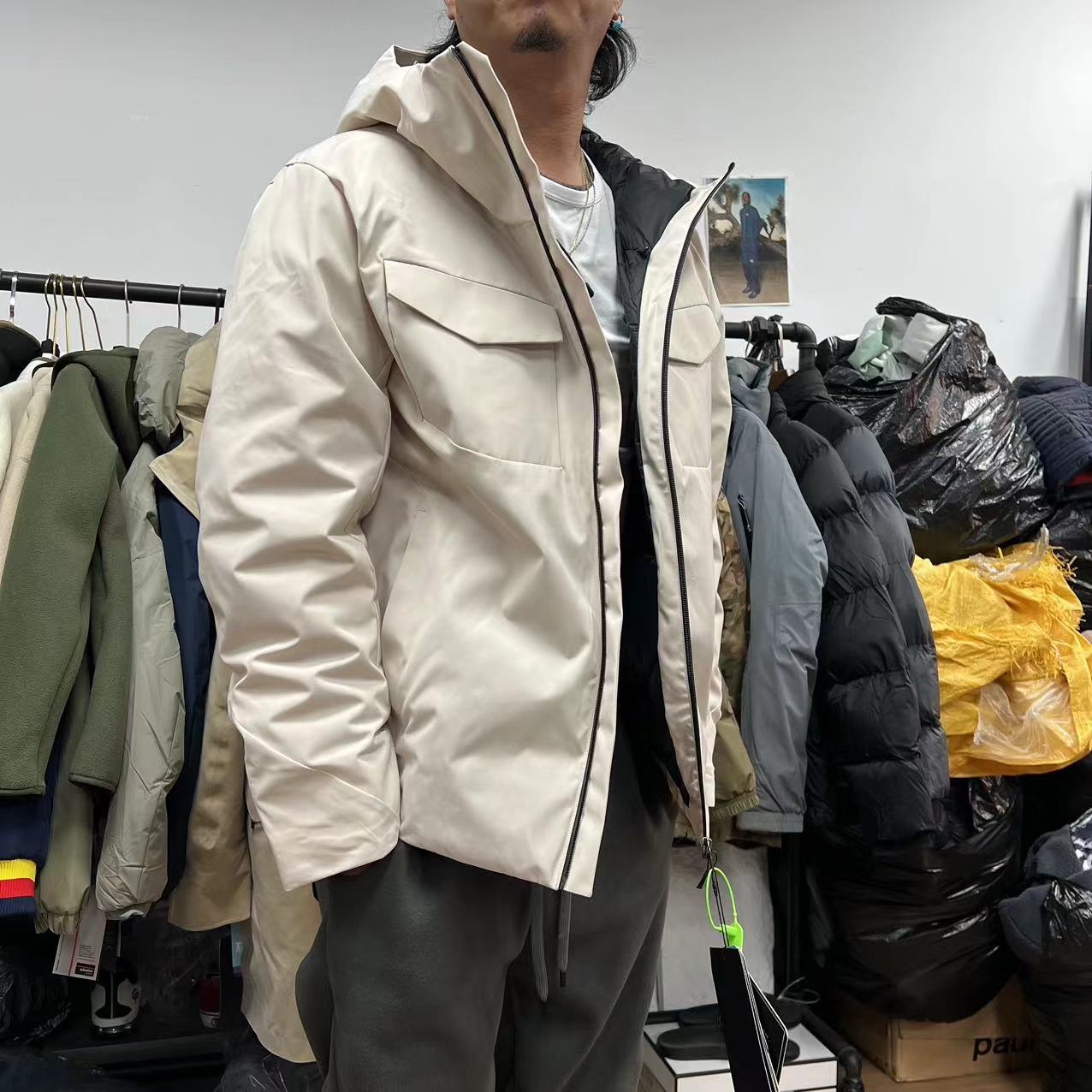 男士户外防寒硬壳防风防水男连帽羽绒服冲锋衣 9003
