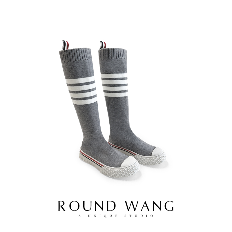 王嬛嬛ROUNDWANG 气质休闲姐妹入 高弹力高筒靴 F23D534