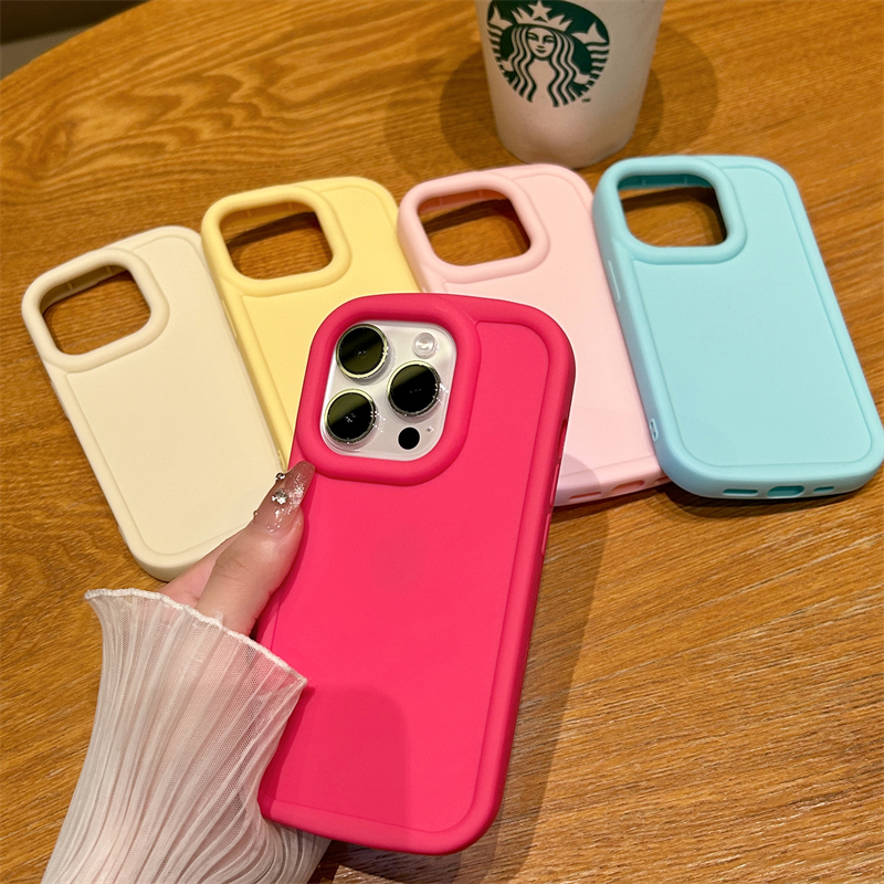 糖果色苹果15promax手机壳防摔磨砂iPhone14/13/13promax软壳12女