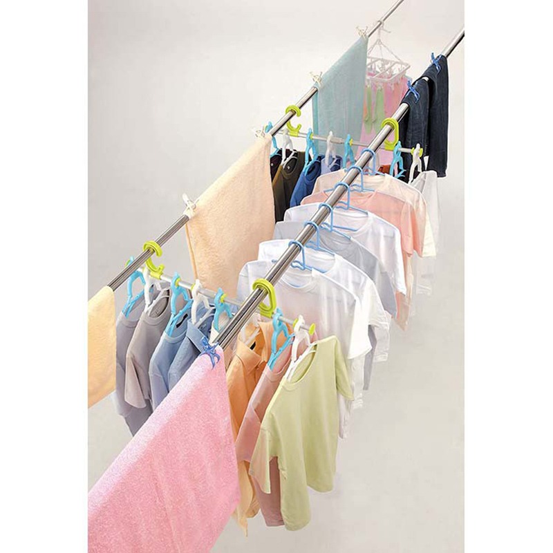 日本进口衣架辅助杆晾晒挂杆省空间衣架可伸缩挂杆小空间晾晒架