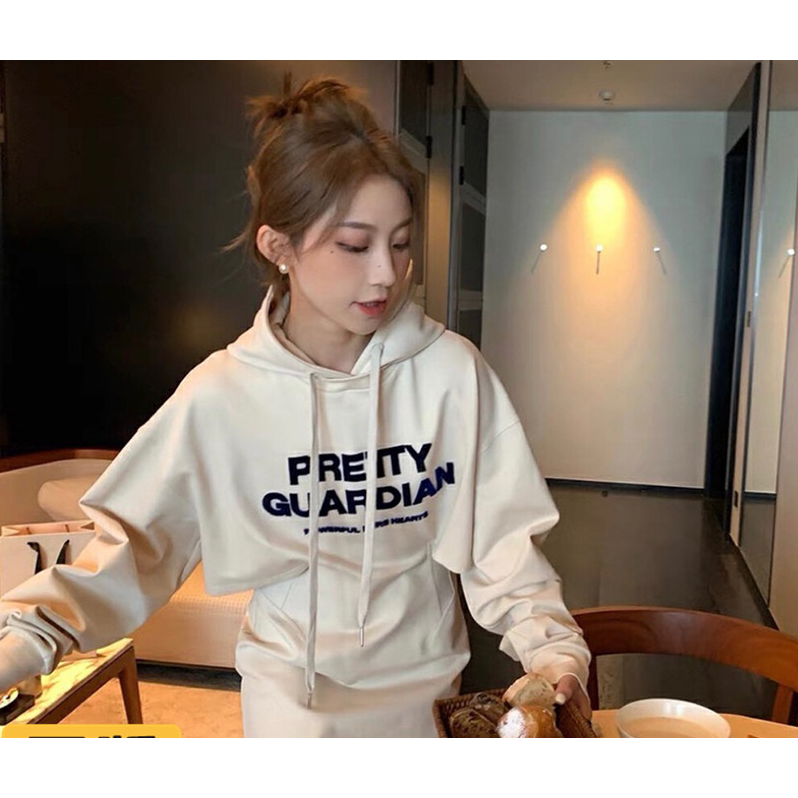 美式辣妹露腰卫衣连衣裙女春秋季2023新款设计感小众休闲连帽裙子