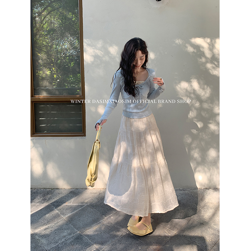 【可如专属X大sim小sim】法式蛋糕裙半身裙女高腰显瘦A字裙长裙