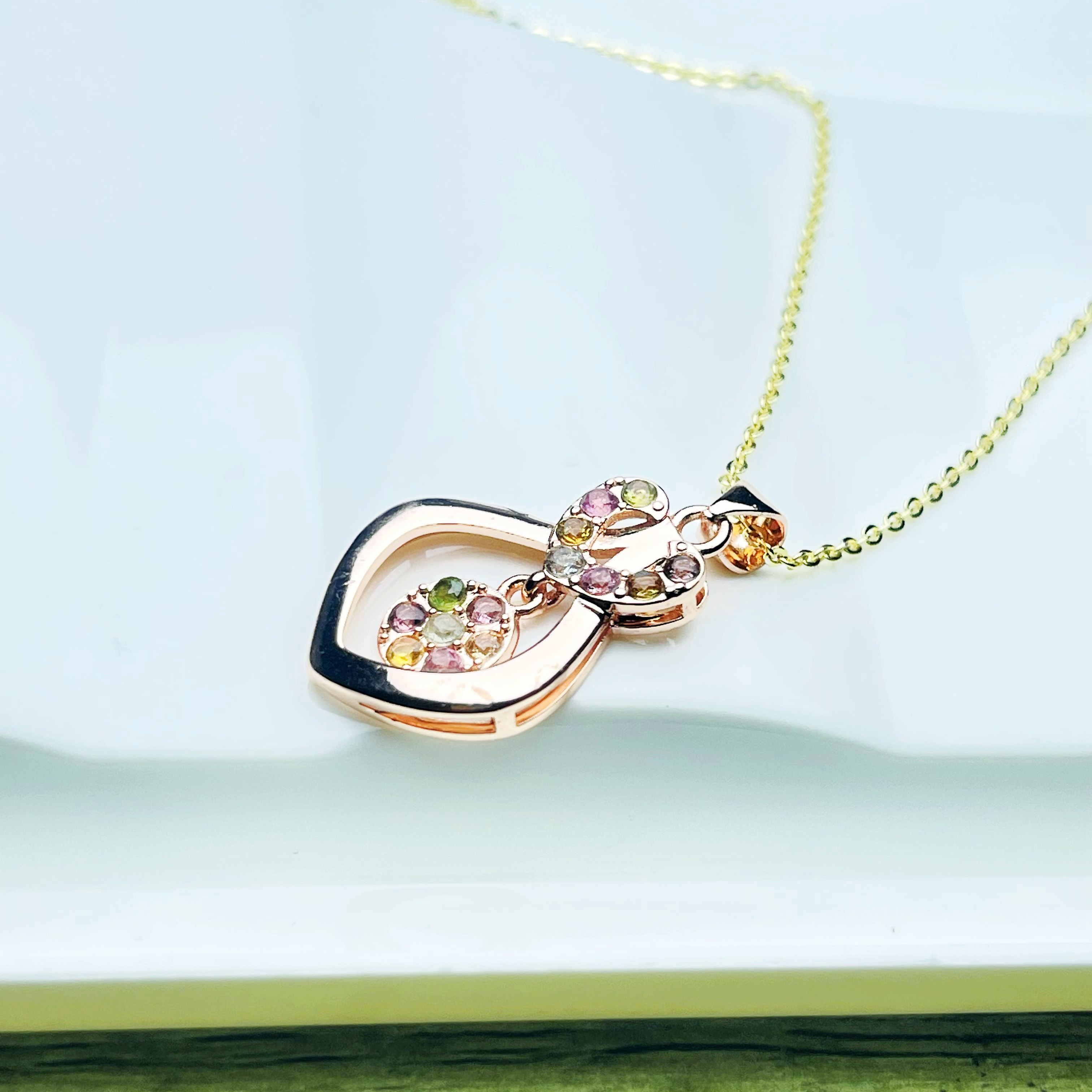 碧玺灵动福袋合金吊坠轻奢百搭