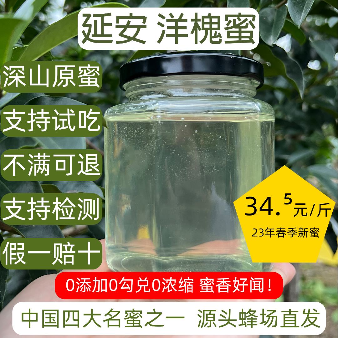 2023新蜜陕西延安刺槐水白蜜槐花蜜洋槐蜜玻璃瓶支持试吃假一赔十