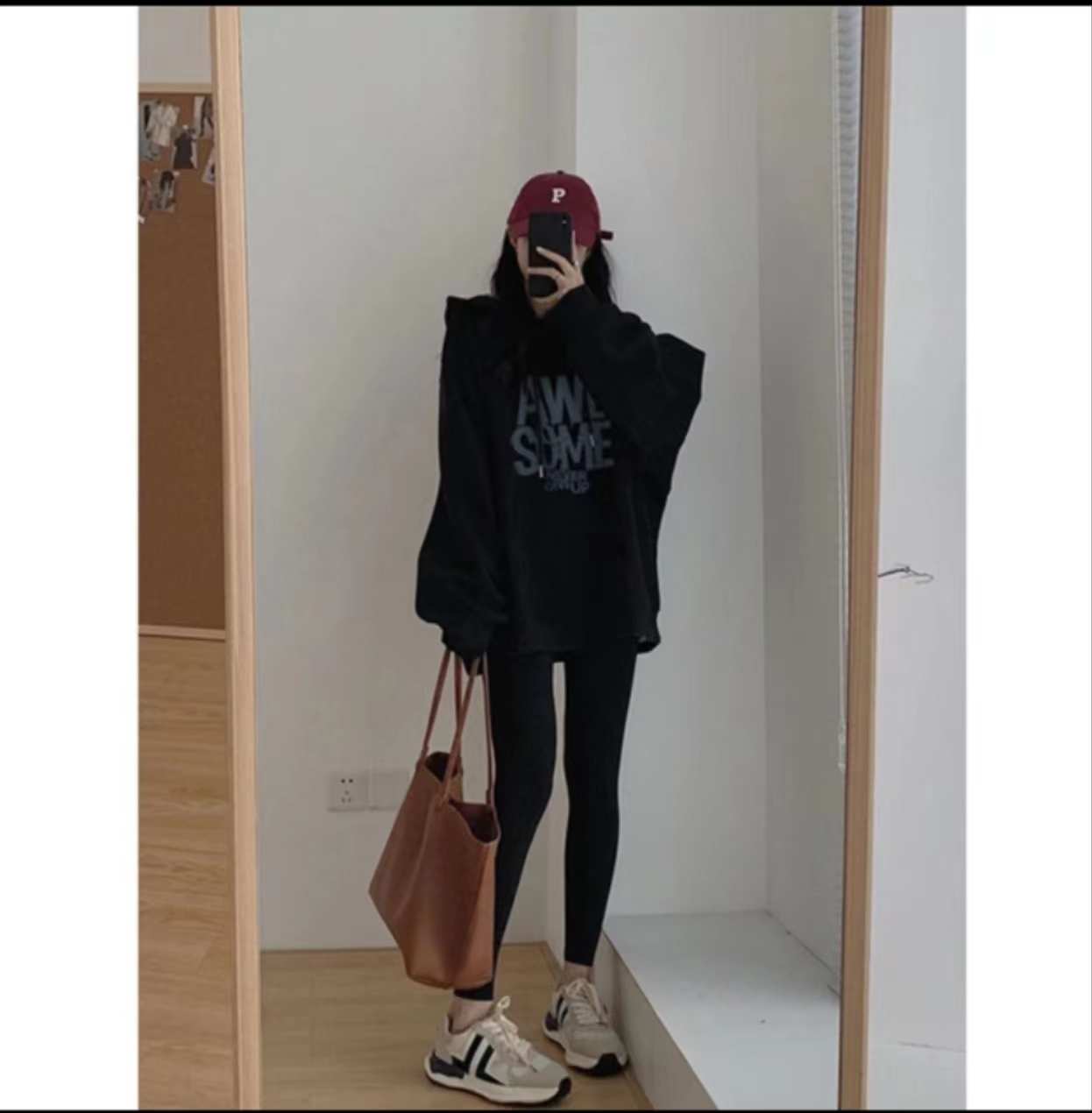 黑色宽松美式显瘦薄款连帽卫衣女2023春秋新款欧货大码外套上衣潮