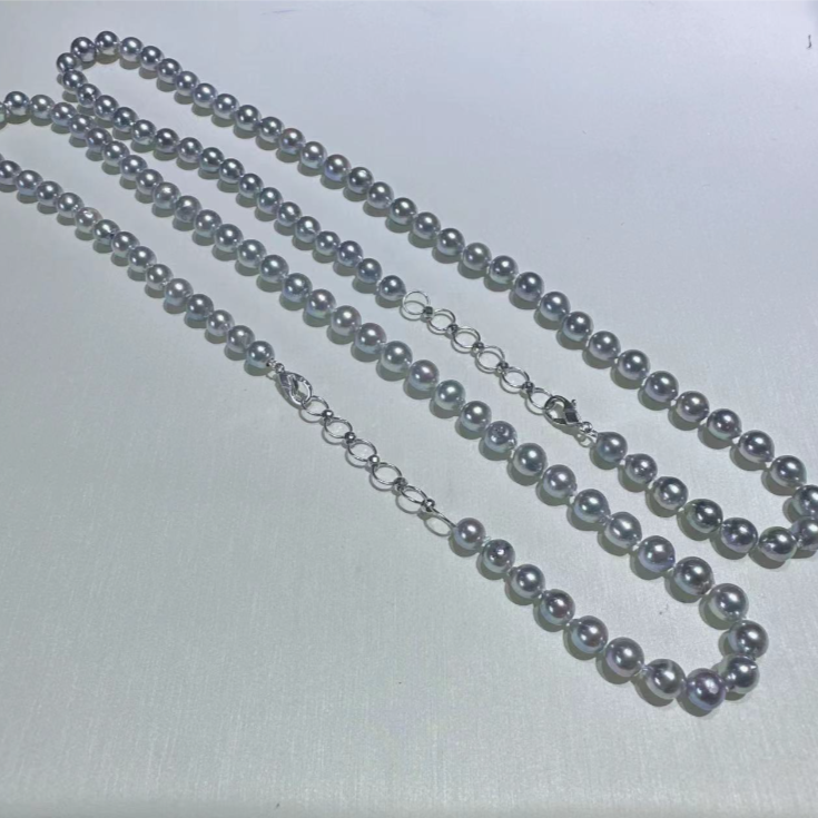 【珍珠公主专属】S925银/海水珍珠/真多麻全珠项链/6-7MM