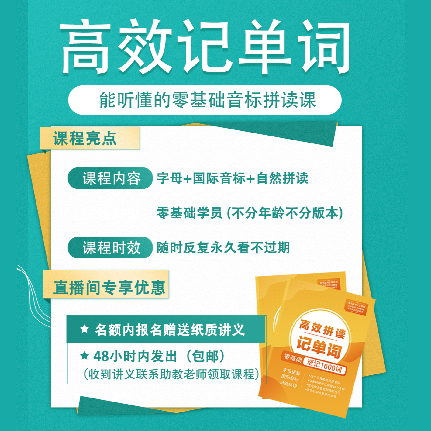 【Rena】音标思维导图1600词-自然拼读法记单词课程-K