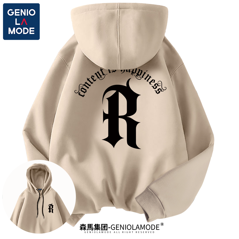 GENIOLAMODE潮男卫衣男春秋季新款复古哥特美式青少年休闲外套薄