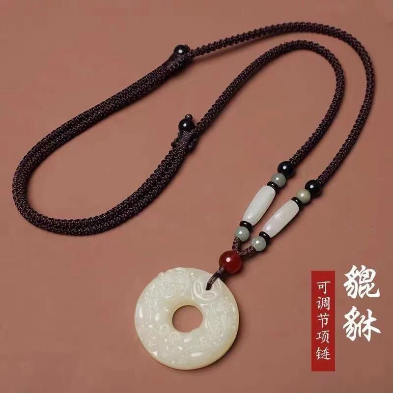 非金属吊坠 复古百搭款编织情侣吊坠男女精美貔貅平安扣简约挂坠