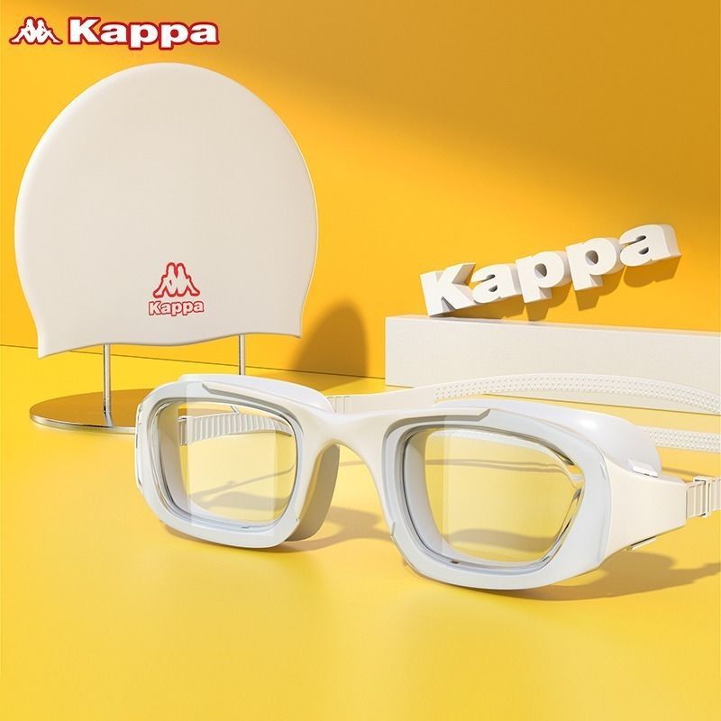 kappa高端游泳镜男女防水防雾高清近视专业时尚专用游泳眼镜套装