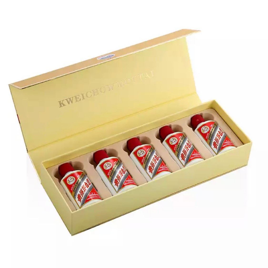 MOUTAI/茅台53°飞天茅台金条50ml*5酱香型白酒礼盒装53度50ml