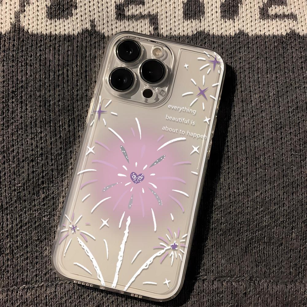 璀璨晕染烟花适用iPhone15/14/13手机壳苹果小米vivo华为oppo可爱
