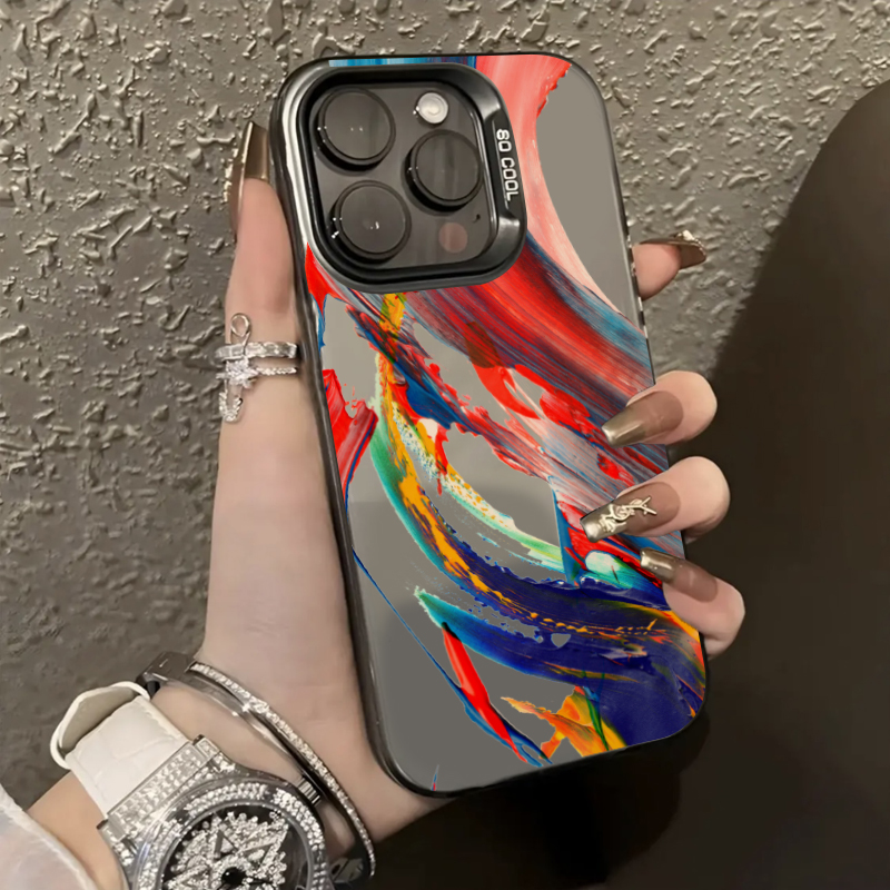 艺术彩色涂鸦适用苹果15手机壳iPhone13/14promax新款12全包11潮