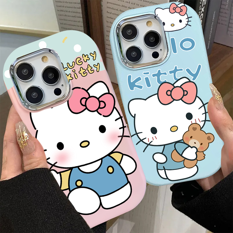 可爱卡通KT猫适用苹果15手机壳iPhone13/14promax全包12全包11女