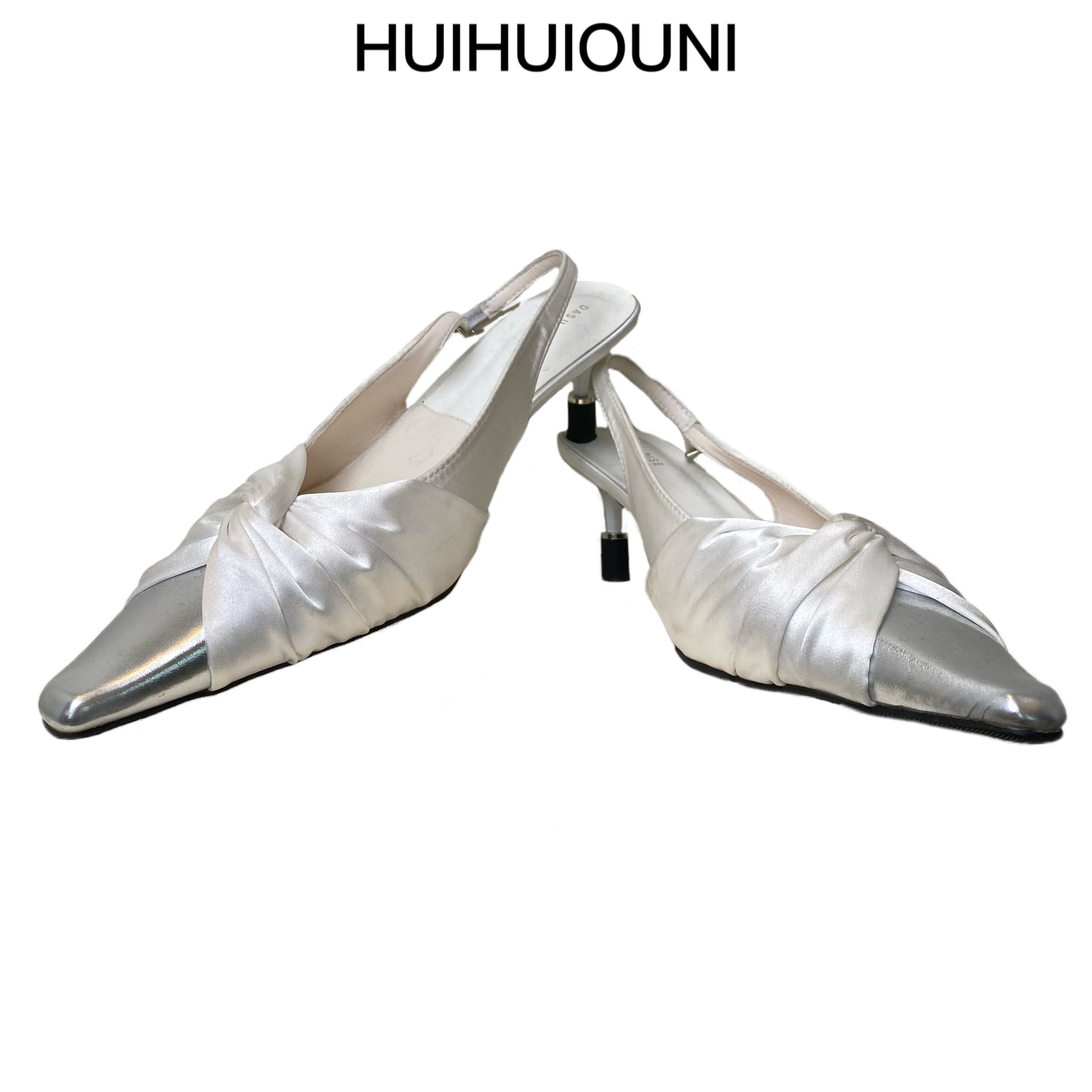 慧慧欧尼 留白 Designer编织尖头高跟鞋（5CM）