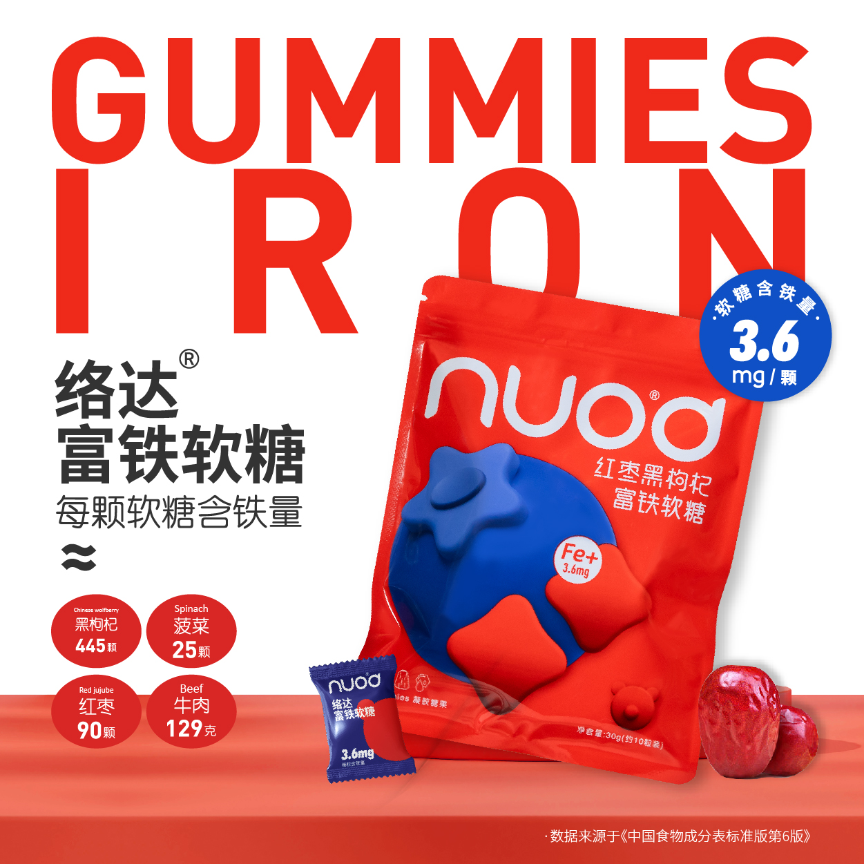nuod 【双11好礼节】络达富铁软糖孕妇通用儿童充铁元素糖果便携
