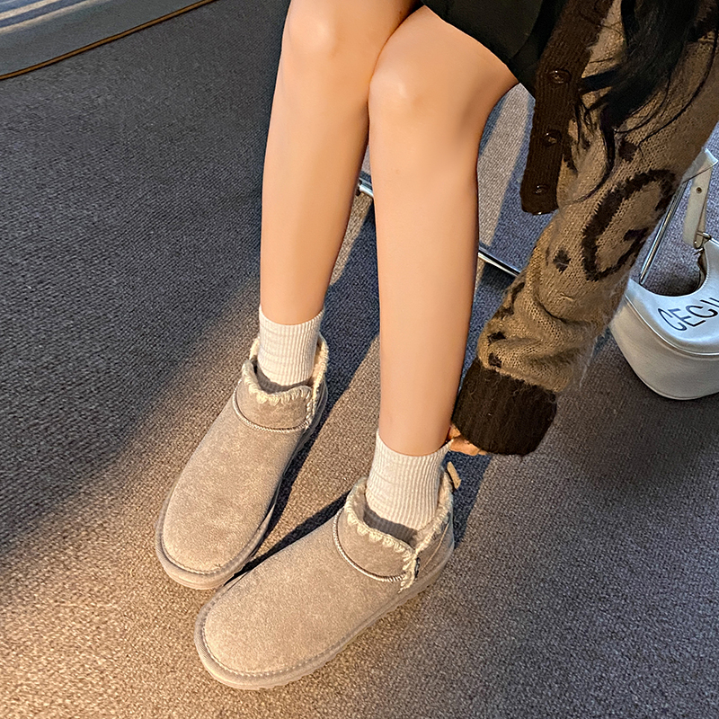 回力瑞加绒加厚雪地靴女2023秋冬新款韩版保暖短筒棉鞋短筒雪地靴