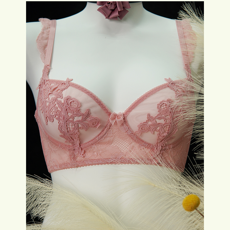盼玫PANMEI盼玫法式蕾丝女士细肩带内衣套装美背女小胸大码21705