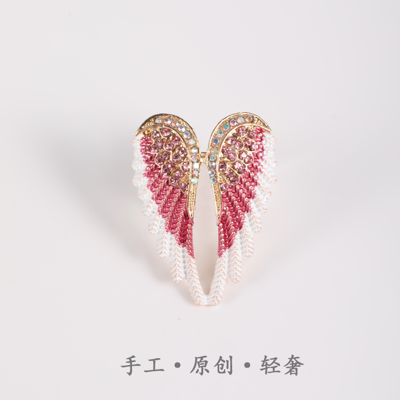 合金胸针 A127个性气质天使翅膀胸针女韩国时尚百搭珐琅别针胸针
