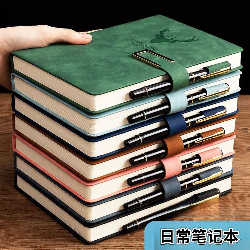 笔记本本子超厚商务皮面记录本简约大学生日记本复古风记事本批发