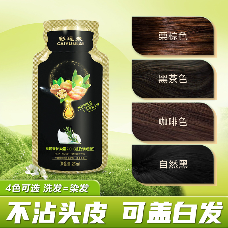 【新包装便携式】亲肤植物精华遮盖白发家用泡泡染发膏便捷滋养顺滑