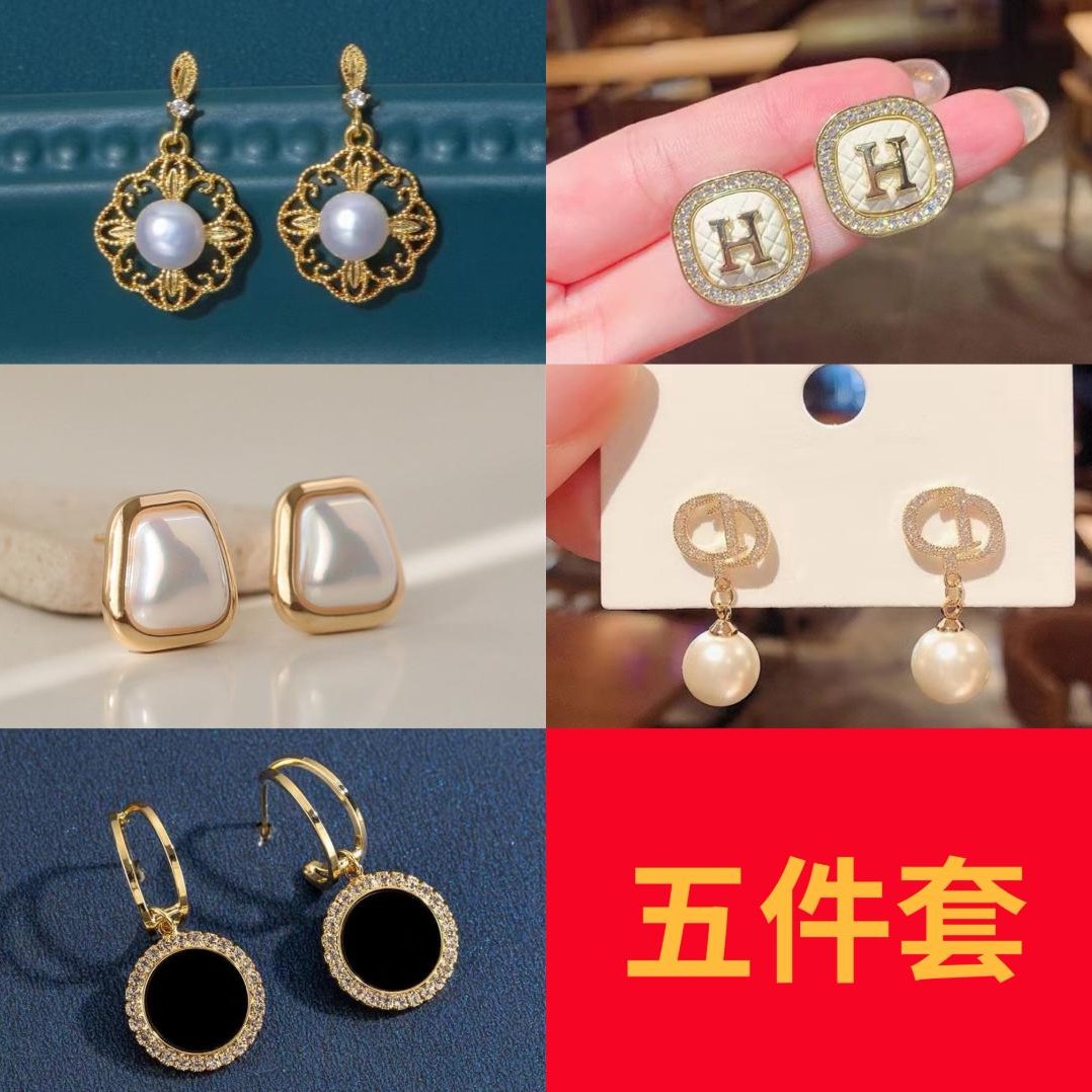 307宫廷复古百搭时尚气质五对耳环组合