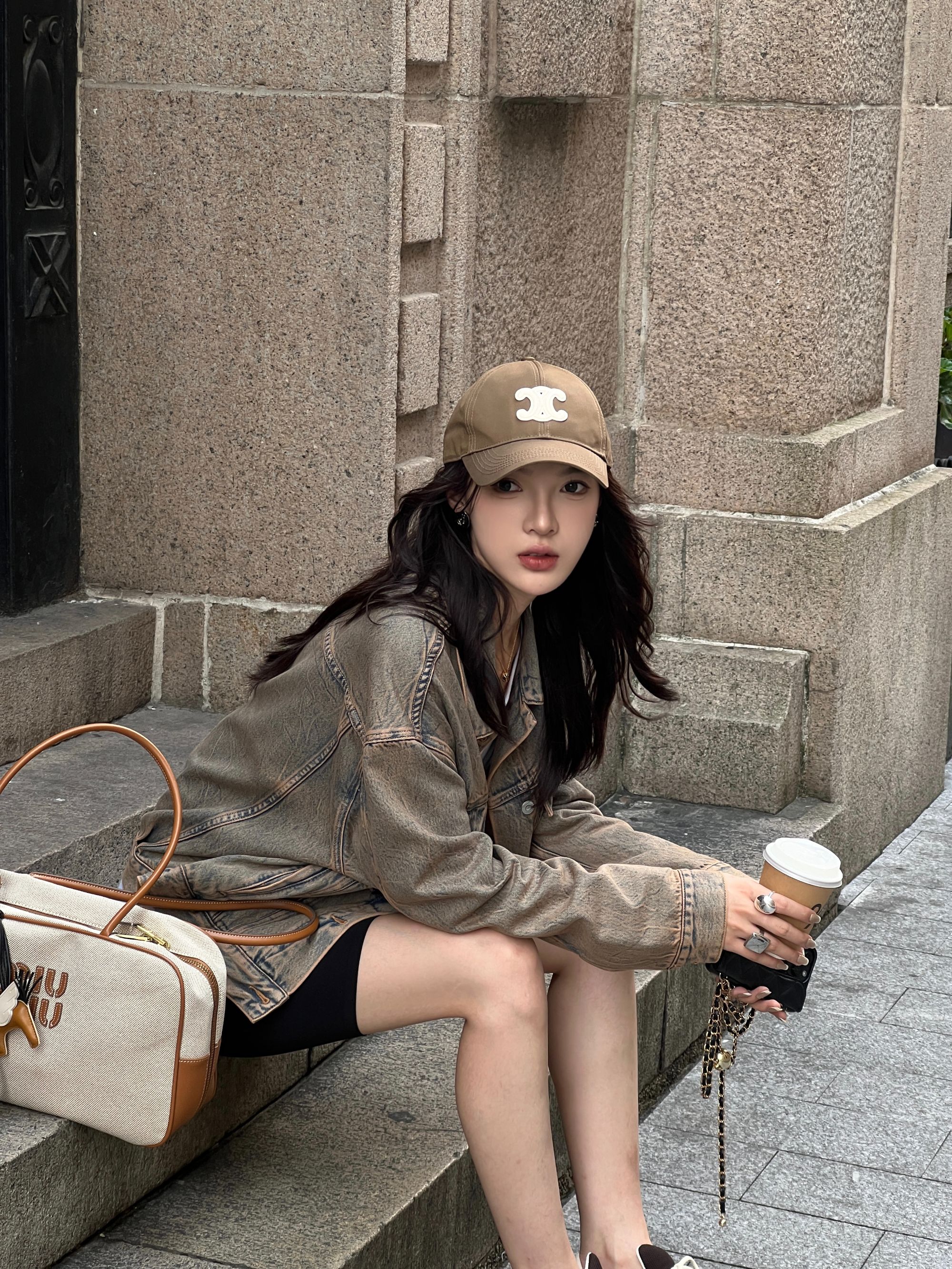 Choumei Home【A&e同款】 废土风美式复古做旧牛仔夹克休闲外套女