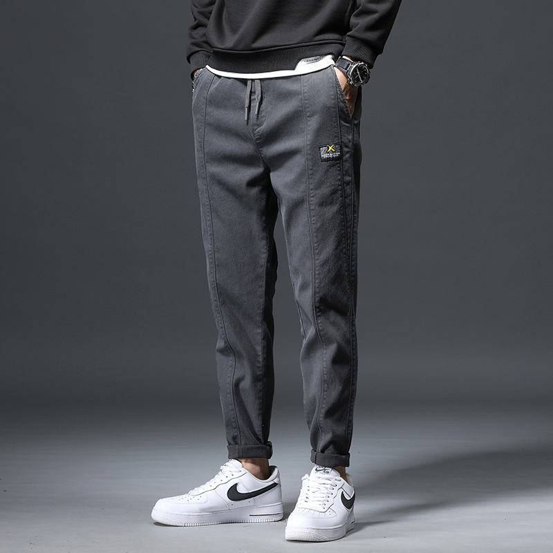 JEEPSPIRIT男士裤子秋冬爆款哈伦休闲裤仿牛仔裤直筒百搭弹力厚款