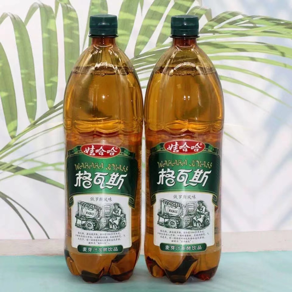爆款热搜格瓦斯饮料1.25L大瓶俄罗斯风味碳酸麦芽发酵饮品48小时