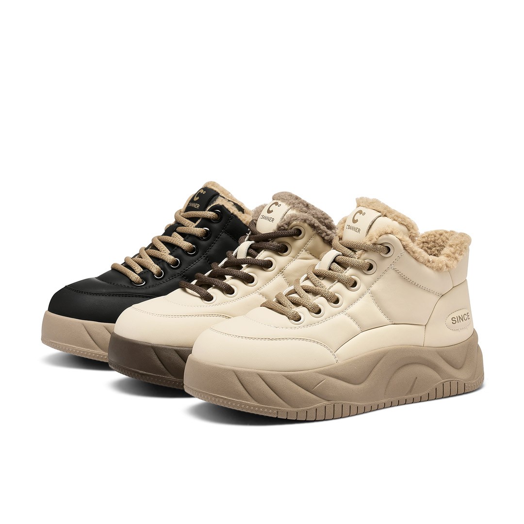 回力瑞高帮鞋棉鞋女冬季加绒新款2023休闲板鞋学生面包鞋时尚百搭