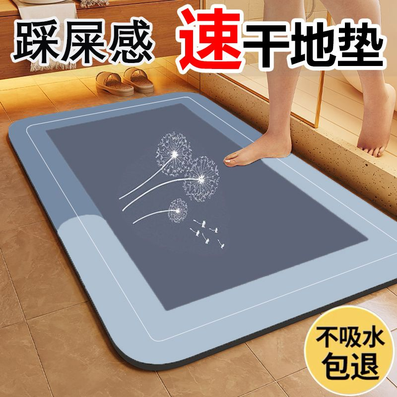 脚垫入户防滑卫生间门口硅藻泥超强吸水垫耐脏厨房地垫速干吸水垫