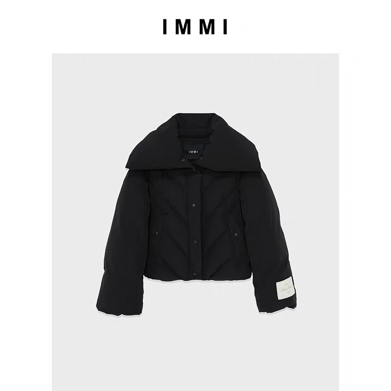 【IMMI】23秋冬新品翻领绗缝短款羽绒服132JK044W女款时尚休闲百搭