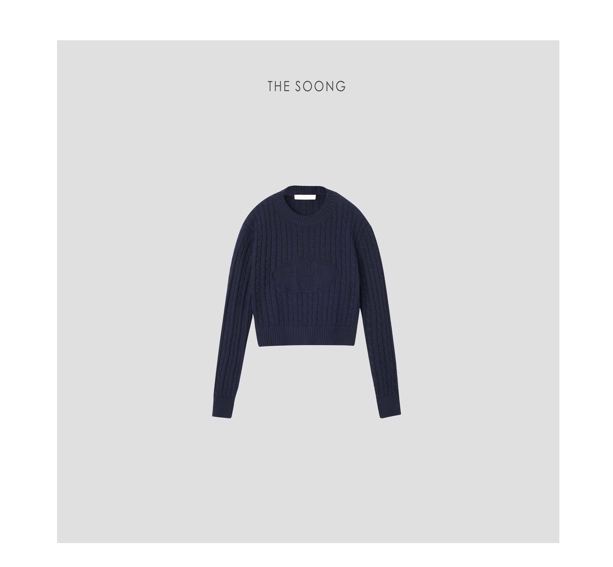 THESOONG |“p家高定”复古麻花编织长袖圆领套头毛衣HBMY222918