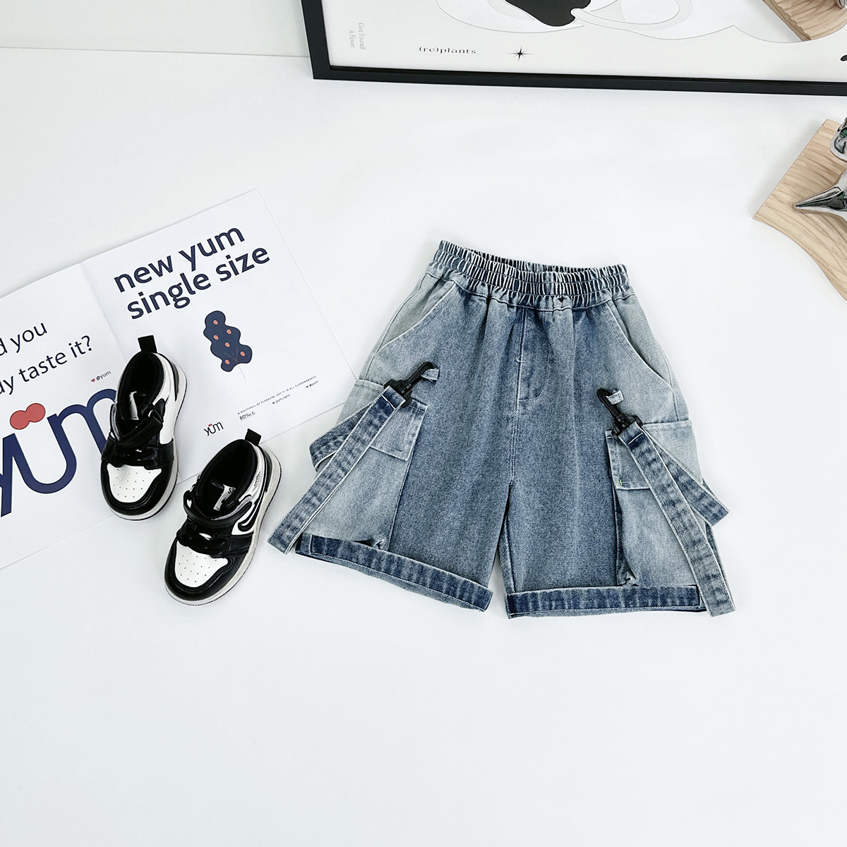 童装男童薄款牛仔五分裤夏季装2024新款中大儿童夏款潮 D-WG26395