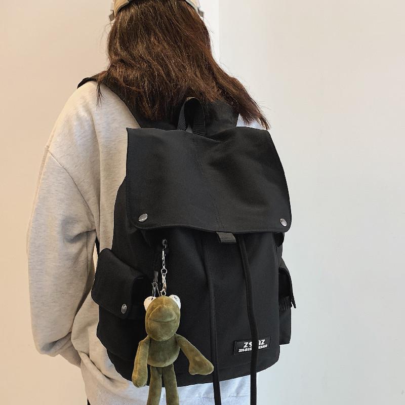 新款书包女高中大学生日系潮牌工装大容量双肩包女休闲旅行背包男