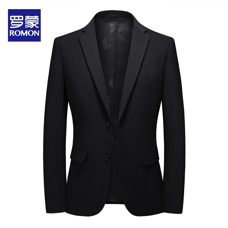 罗蒙2023秋季单西西服男士商务休闲韩版修身纯色小西装外套上衣
