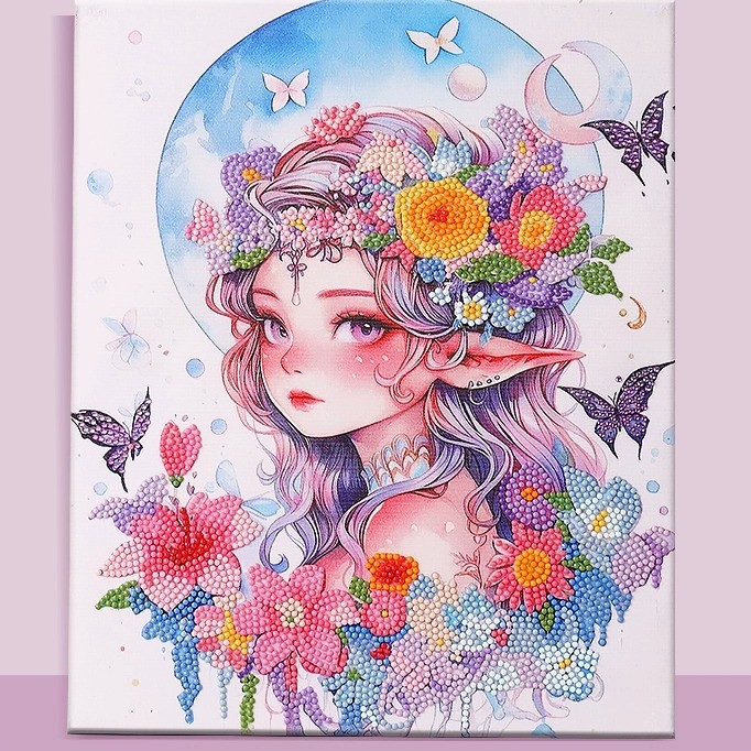 国潮手工贴画自粘6-12岁儿童钻石贴画diy砖石贴钻学生女孩点钻画