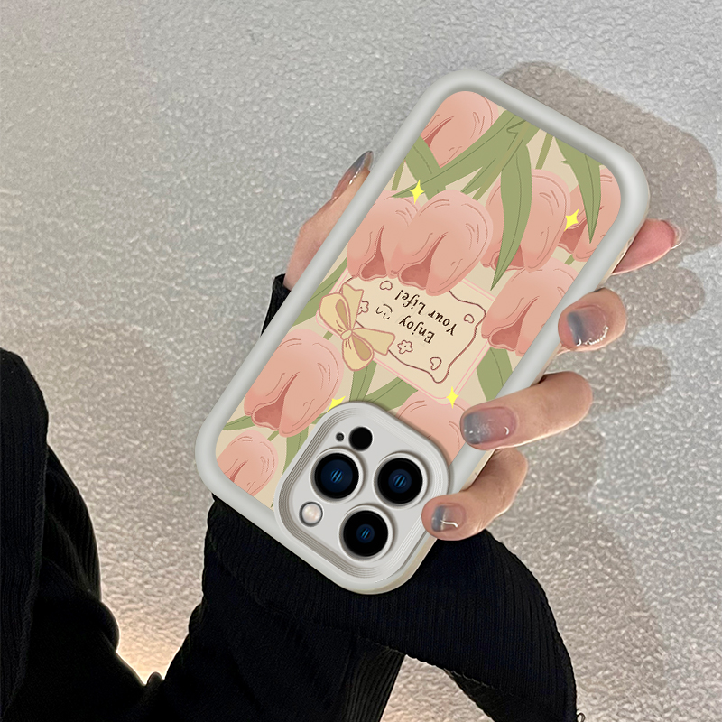 A闪光郁金香适用于苹果15/华为/荣耀/vivo/oppo/小米/少女软包