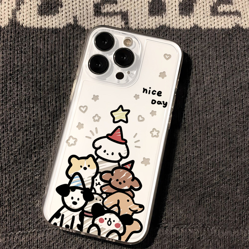 圣诞小狗苹果oppo小米vivo华为iPhone15手机壳14promax太空13软壳