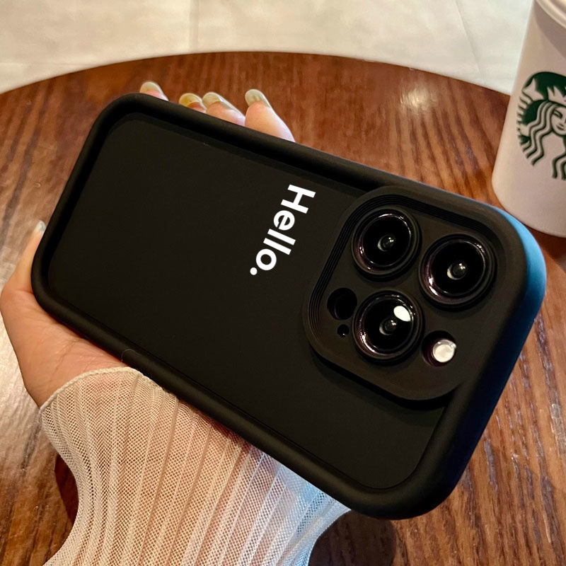 ins简约hello文字个性苹果15promax手机壳iPhone14/13女11软xr套