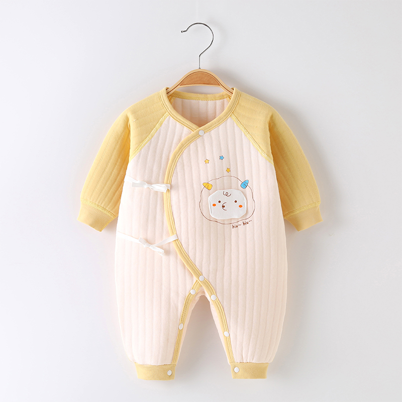 保暖连体长袖爬服婴儿秋冬外出连体衣婴儿衣服保暖衣小孩春秋毛绒