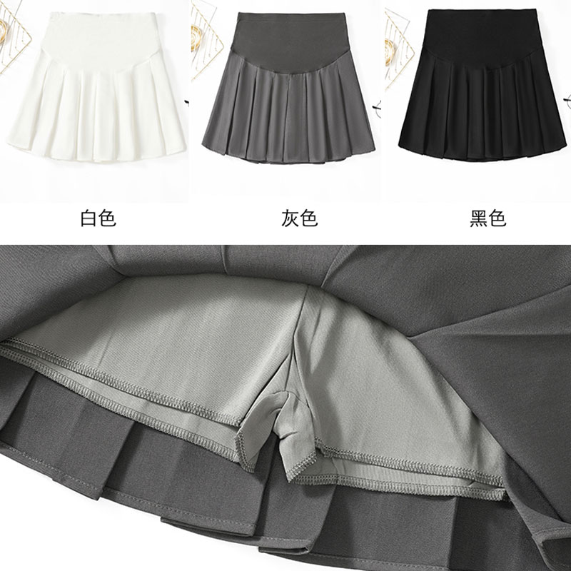 孕妇半身裙春秋托腹百褶裙秋冬季高腰时尚a字短裙孕妇装显瘦百搭