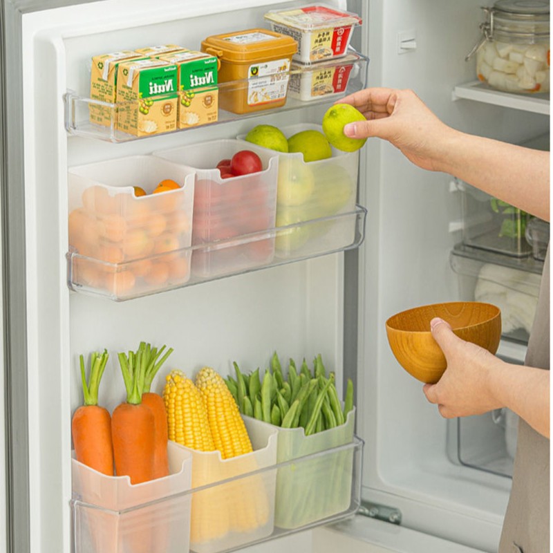 【9.9元8个】家用冰箱侧门通用收纳盒食品无盖整理盒冰箱整理神器