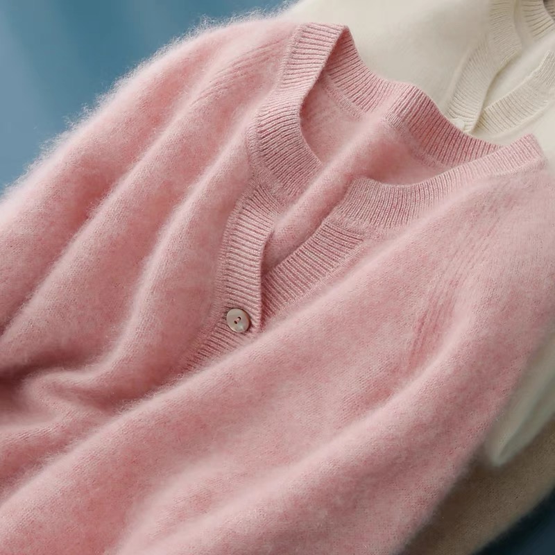 镇店！日资拉毛工艺！山羊绒的塔尖！奢华小皮草拉绒针织小开衫女