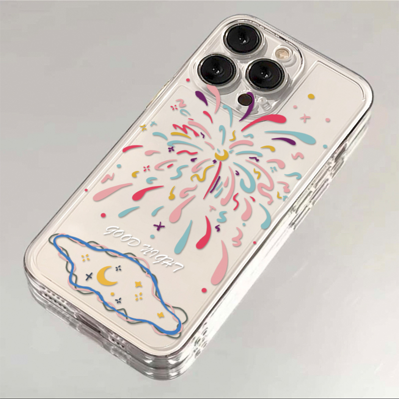 彩色烟花iPhone15Pro苹果14promax/华为荣耀OPPO小米VIVO手机壳软