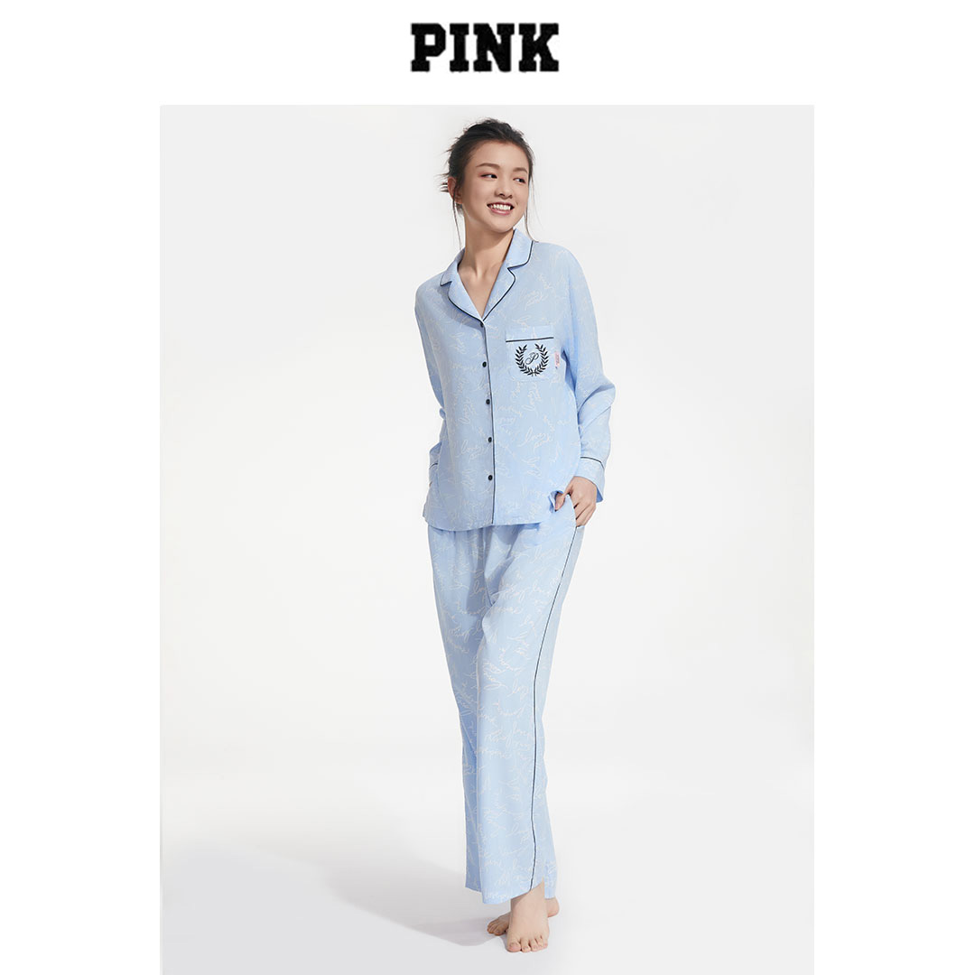 【粉丝专享】维密PINK长袖印花睡衣秋冬长袖居家服
