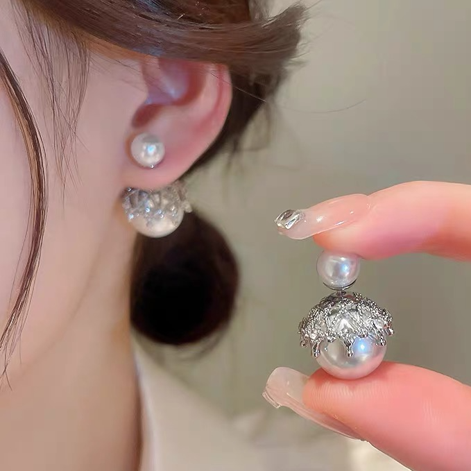 合金耳饰 双面耳钉高级感耳饰耳坠女小众设计轻奢气质耳钉时尚