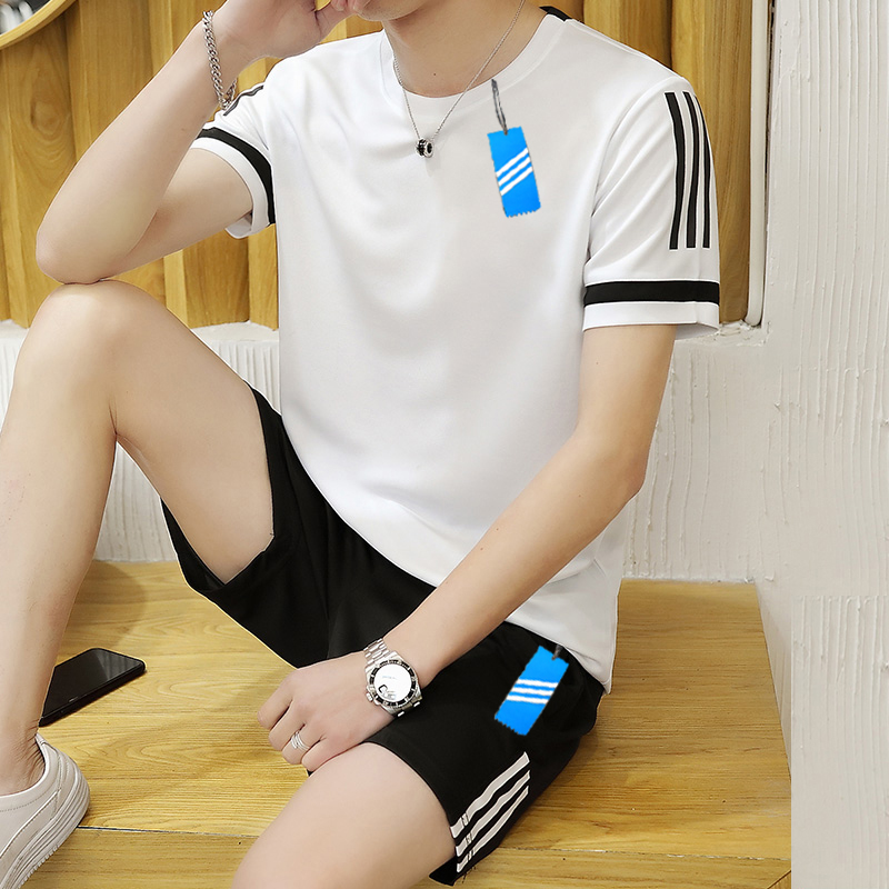 奥特莱斯男士运动套装夏季2024速干透气薄款休闲跑步短袖短裤t恤