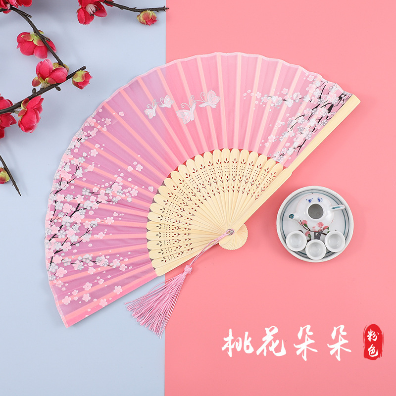 赛杉扇子折扇中国风女式汉服旗袍舞蹈儿童学生夏日随身折叠小巧扇