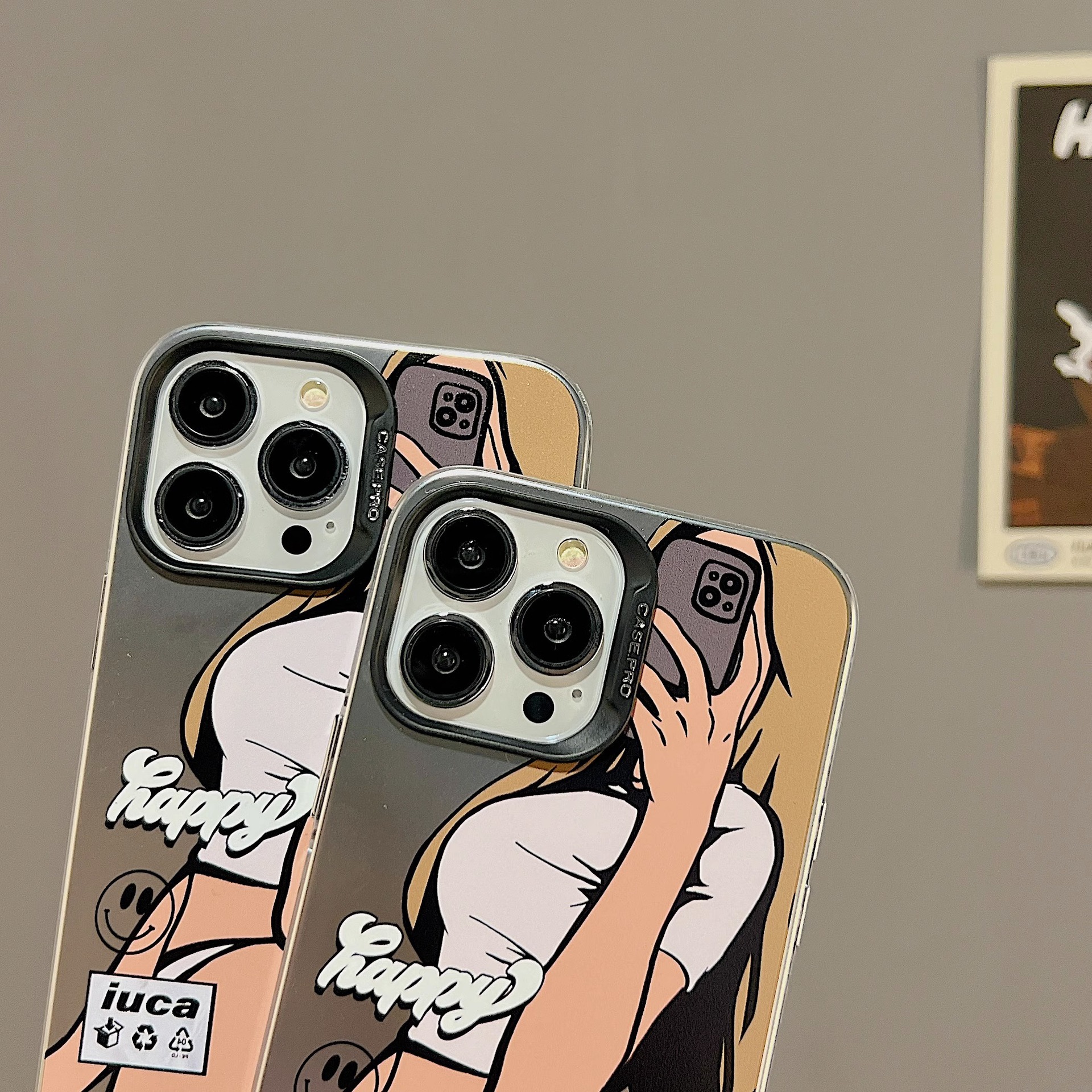 彩银磨砂创意健身个性女孩专用14imd手机壳iphone1315pro软边硬壳